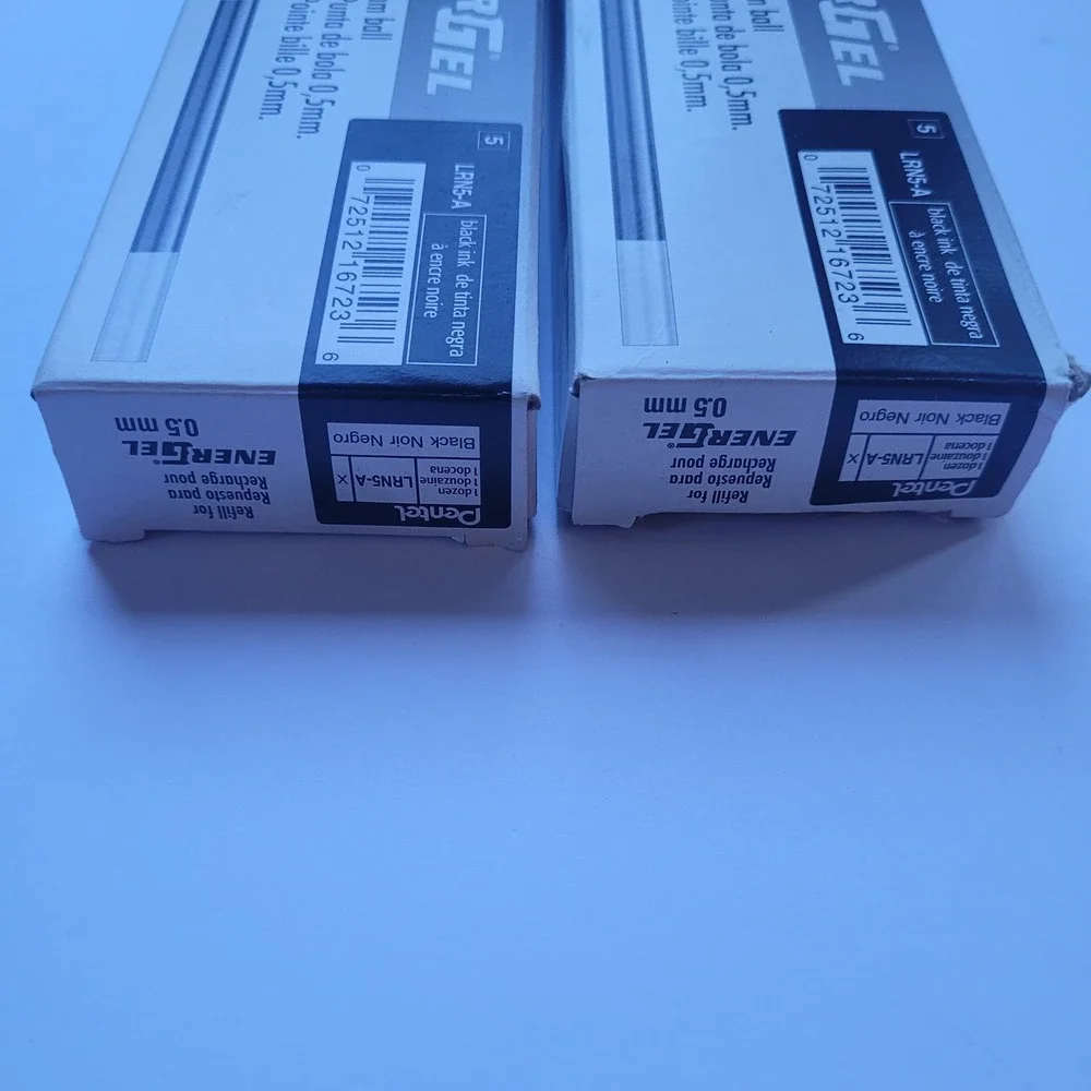 Pentel EnerGel LRN5-A 0.5mm Needle Tip Black‎ Ink Refills 2 Boxes